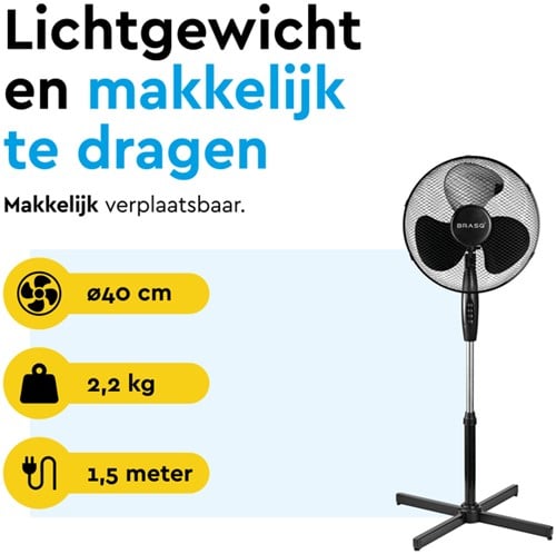 Statiefventilator BRASQ F300 Ø 40cm zwart-3