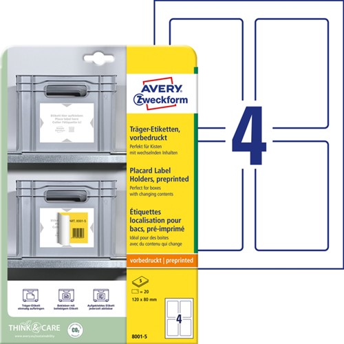 Positioneeretiket Avery 8001 120x80mm bedrukt 20 stuks-2