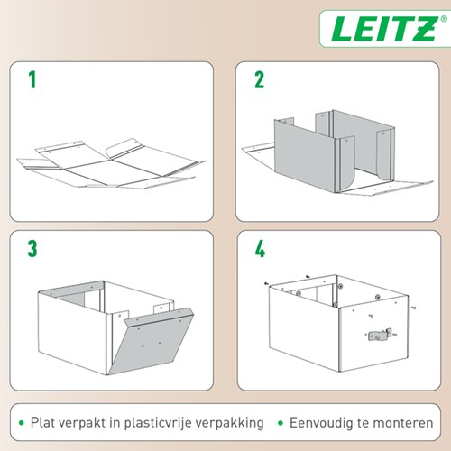 Opbergdoos Leitz Puro met deksel 7 liter set van 2 beige-2