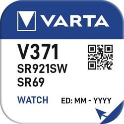 Batterij VARTA knoopcel 1x V371/SR69 zilver