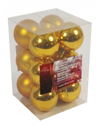 KERSTBAL GOUD PLAST 6CM INCL HAAKJE 12ST