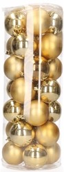 KERSTBAL GOUD PLAST 6CM INCL HAAKJE 12ST 