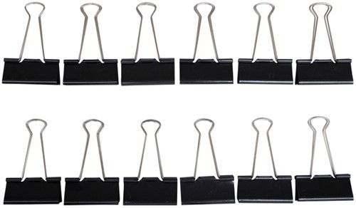 Papierklem MAUL 213 foldback 50mm zwart 12 stuks-2