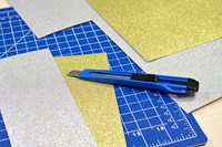 Snijmes Westcott Office 9mm met schuifsluiting blauw-3