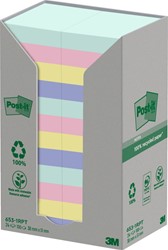 Memoblok Post-it 653-RPT 38x51mm rainbow pastel 24 stuks