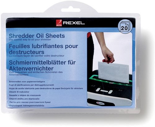 Olie voor papiervernietiger sheet Rexel 20vel