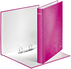 Ringband Leitz WOW A4 maxi 2-rings D-mechaniek 40mm roze