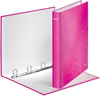 Ringband Leitz WOW A4 maxi 4-rings D-mechaniek 25mm roze-2