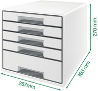 Ladenblok Leitz WOW 4 laden wit/ijsblauw-2
