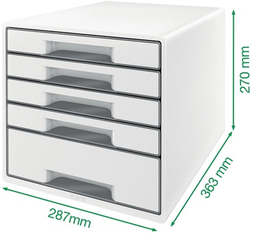 Ladenblok Leitz WOW 4 laden wit/ijsblauw-2