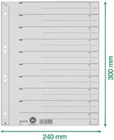 Scheidingsbladen Leitz A4 karton 200gr 6-gaats grijs 100 stuks-2