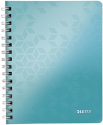 Notitieboek Leitz WOW A5 spiraal PP lijn ijsblauw