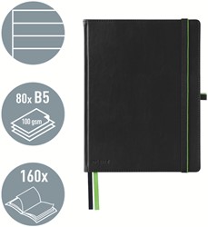 Notitieboek Leitz Complete 187x242mm lijn 160 pagina's 100gr zwart