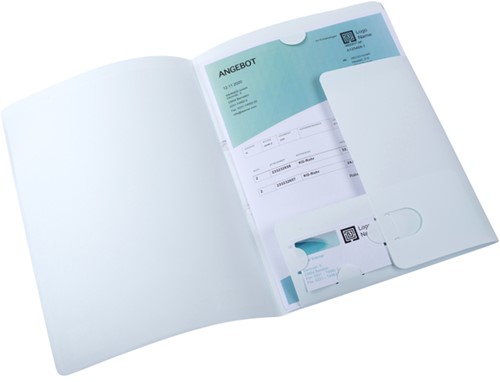 Offertemap Oxford A4 met insteektas 2 kleppen 0.5mm PP wit-5