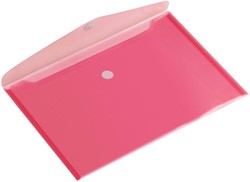 Enveloptas HF2 A4 335x240mm dwars PP transparant rood