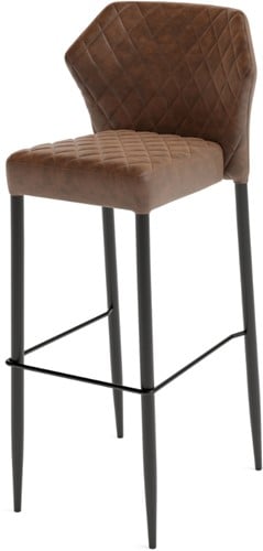 VEBA Louis barkruk - Cognac (kunstleder)