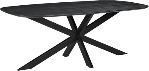 Euroseats Harper Spinpoot vergadertafel - 300 x 100 cm - Zwart blad