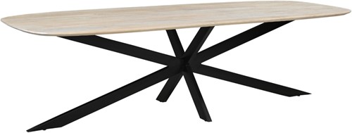 Euroseats Harper Spinpoot vergadertafel - 200 x 100 cm - Naturel blad