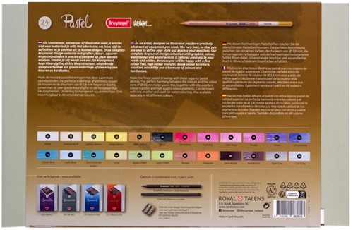 Pastelpotlood Bruynzeel Design met luxe bewaardoos assorti 24 stuks-3
