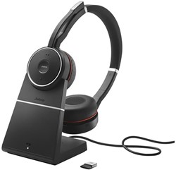 Jabra EVOLVE 75 MS  Inc. Charing Stand Wireless Over-the-head Stereo Headset - Circumaural - 3048 cm - Bluetooth - 20 Hz to 20 kHz - Noise Canceling