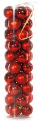 KERSTBAL ROOD PLAST 6CM INCL HAAKJE 40ST
