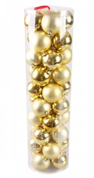 KERSTBAL GOUD PLAST 6CM INCL HAAKJE 40ST