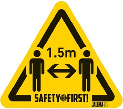 WAARSCHUWINGSSTICKER HOUD AFSTAND 150X170MM (4 STUKS)