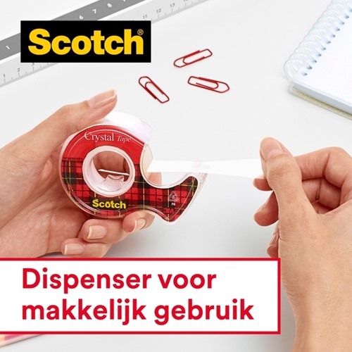Plakband Scotch Crystal 600 19mmx66m transparant-3