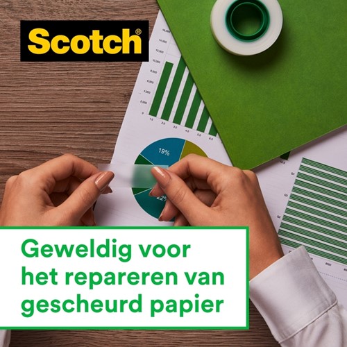 Plakband Scotch Magic 810 19mmx25m onzichtbaar + plakhandhouder-1