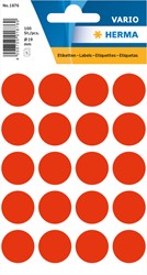 Etiket HERMA 1876 rond 19mm fluor rood 100stuks