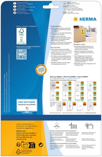 Etiket HERMA 4421 210x297mm A4 verwijderbaar geel 20 stuks-3