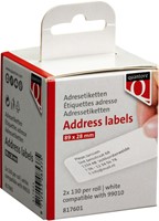 Labeletiket Quantore 99010 28x89mm adres wit 2 rollen-2