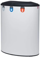 Lune Binc afvalbak 3-stroom met gesloten deksel (wit/zwart)-2