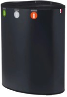 Lune Binc afvalbak 3-stroom met open deksel (zwart)-2