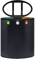 Lune Binc afvalbak 3-stroom met open deksel (zwart)-3
