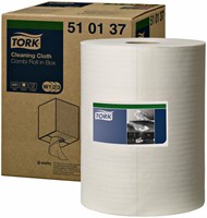 Reinigingsdoek Tork W2 Premium 1-laags 152m wit 510137