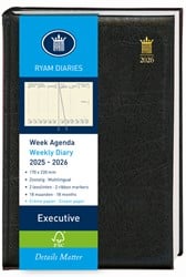 Schoolagenda 2025-2026 18mnd Ryam Executive Mundior 7dagen/2pagina's zwart