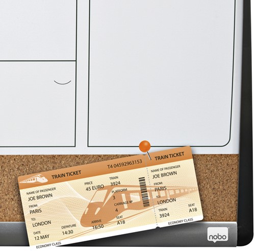 Whiteboard Nobo magnetische planner met prikbord van kurk 58,5x43cm-1