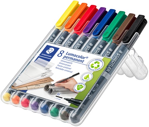 Viltstift Staedtler Lumocolor 317 permanent M set à 8 stuks-3