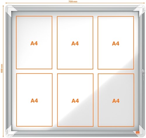Buitenvitrine Nobo Premium Plus 6xA4 draaideur magnetisch-2