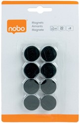 Magneet Nobo 20mm 120gr zwart 8 stuks