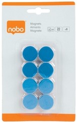 Magneet Nobo 20mm 120gr blauw 8 stuks