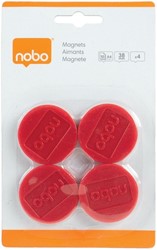 Magneet Nobo 38mm 800gr rood 4 stuks