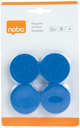 Magneet Nobo 38mm 800gr blauw 4 stuks
