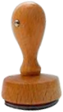 Houten handstempels rond