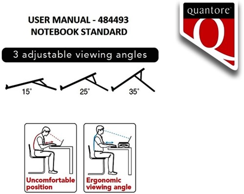 Laptopstandaard Quantore verstelbaar antraciet-1