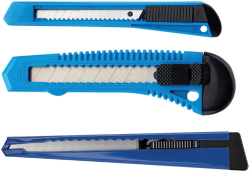 Snijmes Westcott Office 9mm met schuifsluiting blauw-2