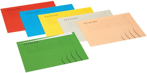 Vouwmap Secolor met tabrand Folio 100% gerecycled karton 250gr Blauw-3