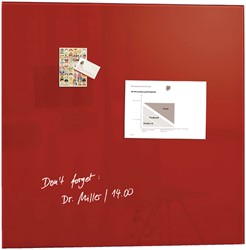 Glasbord Sigel magnetisch 1000x1000x18mm rood