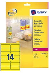 ETIKET AVERY L7263Y-25 99.1X38.1MM NEON GEEL 340ST